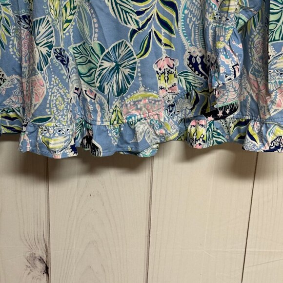 Lilly Pulitzer Jessalynn Romper Blue Peri Lapis Lantern L EUC - Picture 6 of 16